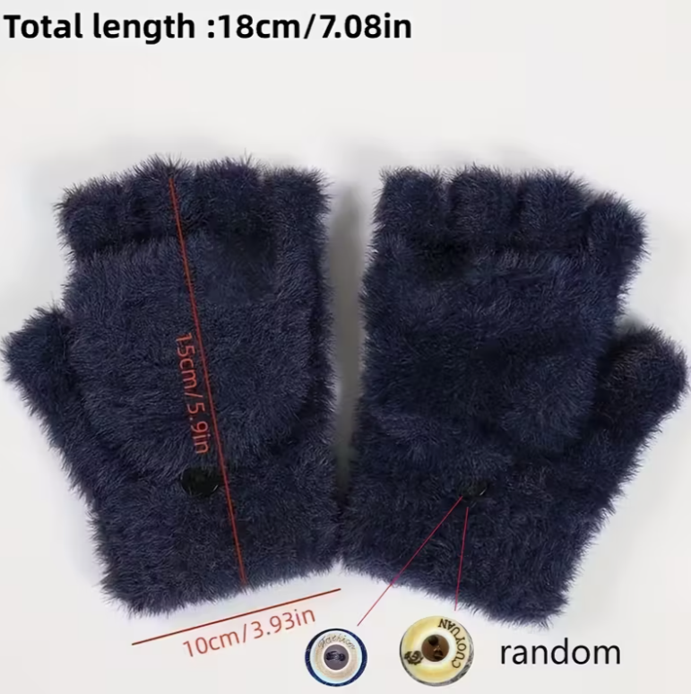 Перчатки-митинки женские Митенки велюровые без пальцев с клапаном S (1305/2) - фото 4 Перчатки-митинки женские Митенки велюровые без пальцев с клапаном S (1305/2) - фото 4