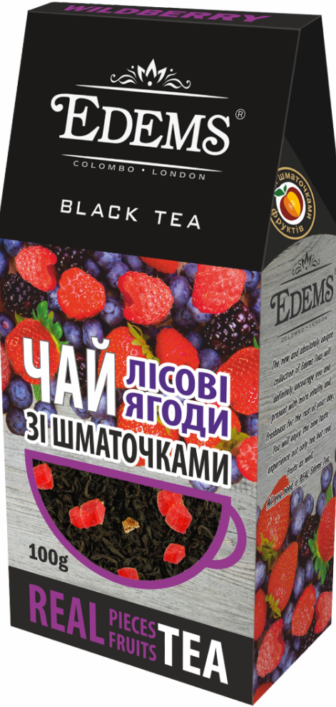 Чай черный Edems с кусочками Лесные ягоды 100 г (13288)