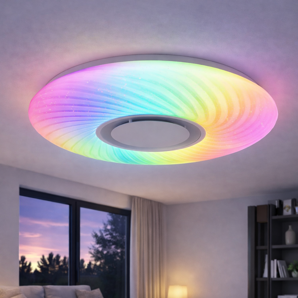 Светодиодный смарт-светильник Valeso 65 Вт с абажуром RGB 3000-6500K динамиком и пультом дистанционного управления Белый (LY581-500 WH) Светодиодный смарт-светильник Valeso 65 Вт с абажуром RGB 3000-6500K динамиком и пультом дистанционного управления Белый (LY581-500 WH)