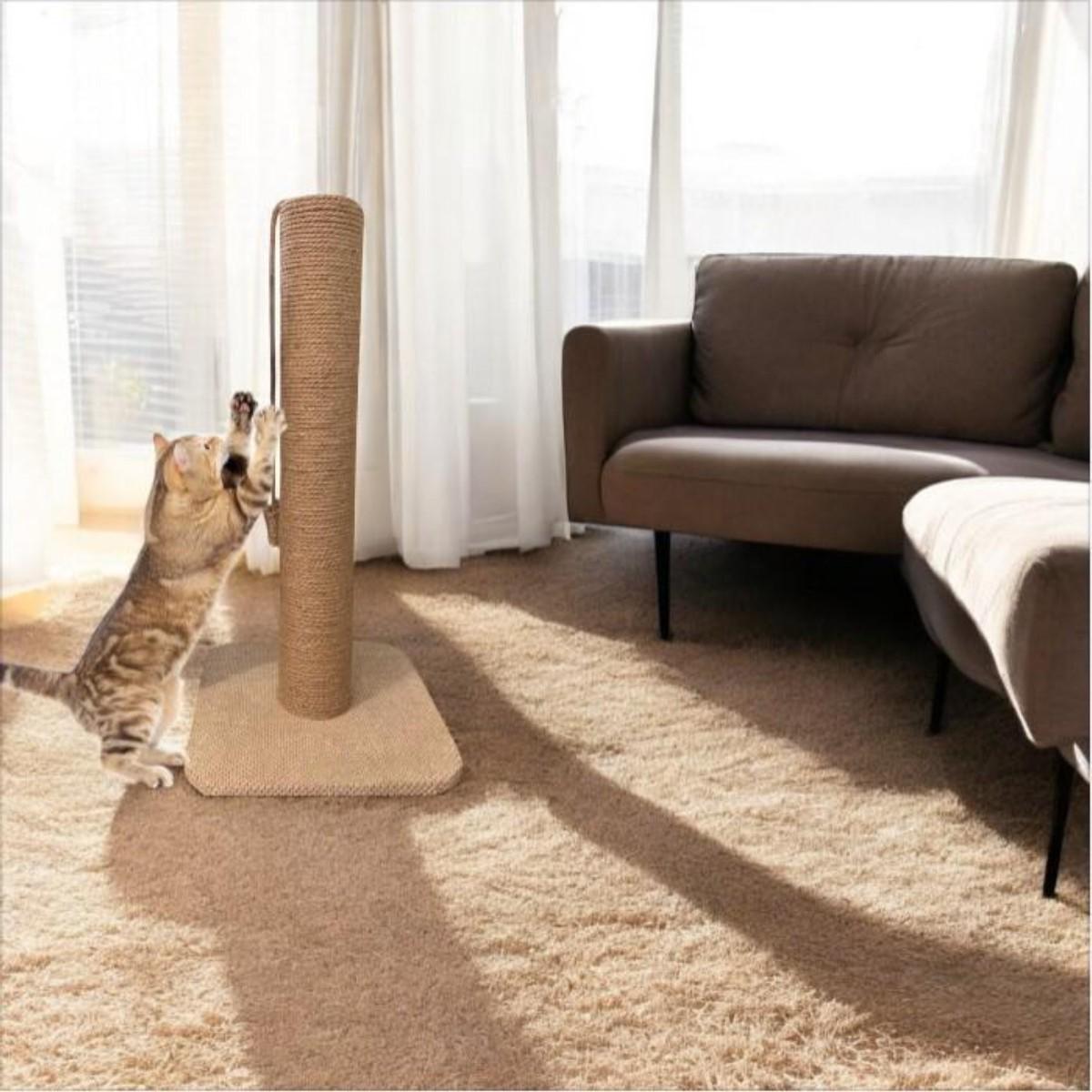 Когтеточка для кошек Scratching post столбик на подставке 65 см основание внизу 40х40 см - фото 4 Когтеточка для кошек Scratching post столбик на подставке 65 см основание внизу 40х40 см - фото 4