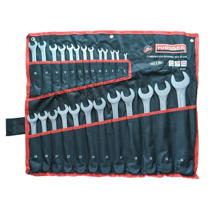 Набор ключей комбинированных Haisser 48487 25 ед. COLD STAMPED CRV SATINE