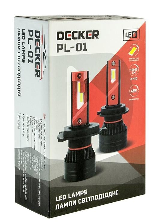 Светодиодные лампы Decker H4 LED PL-01 5000K 45 W 12-24 V