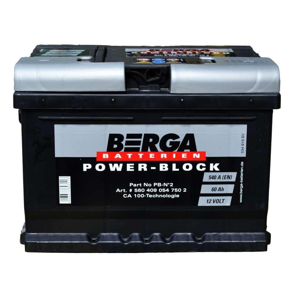 Аккумулятор автомобильный Berga Power Block EN 560409054 6СТ-70Ah 540A (22393)