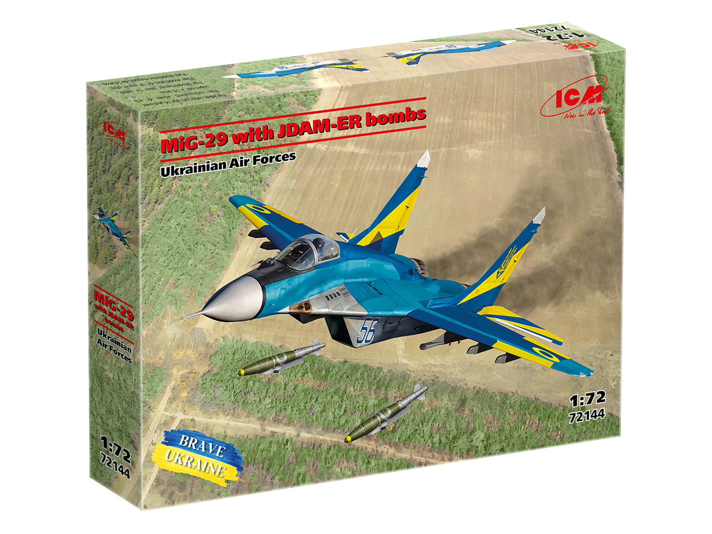 Збірна модель ICM МіГ-29 Повітряних Сил України з бомбами JDAM-ER (72144)