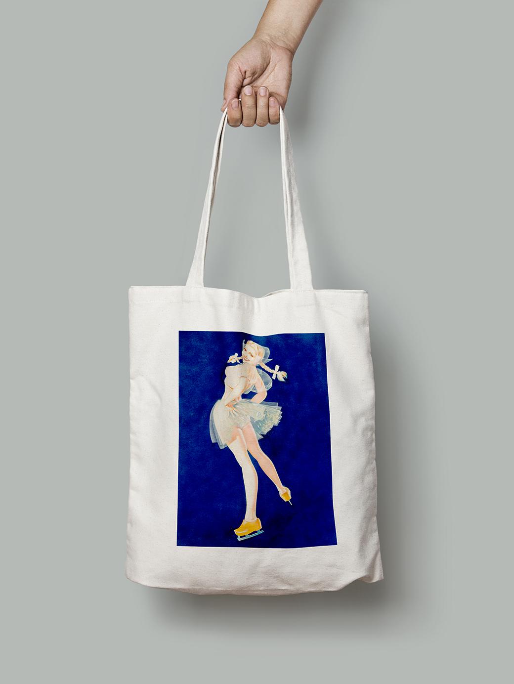 Эко-сумка Голландская девушка на льду 1948 год. Джордж Петти шопер (pin_up0012012_Bag)