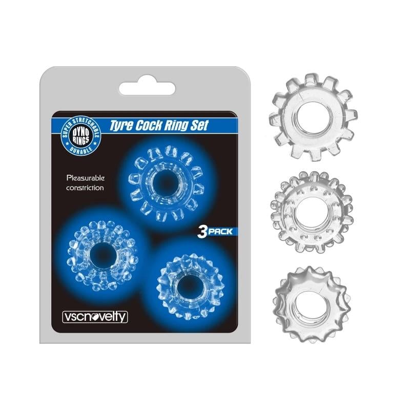 Набор эрекционных колец Super-stretchy Tyre Cock Ring Set Clear (1000063402)