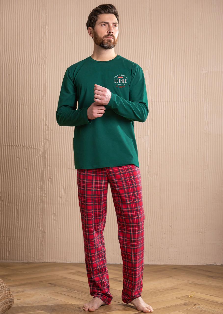 Пижама мужская Libertine кофта/штаны хлопковые в шотландскую клетку S Зеленый/Черный (2373227127)