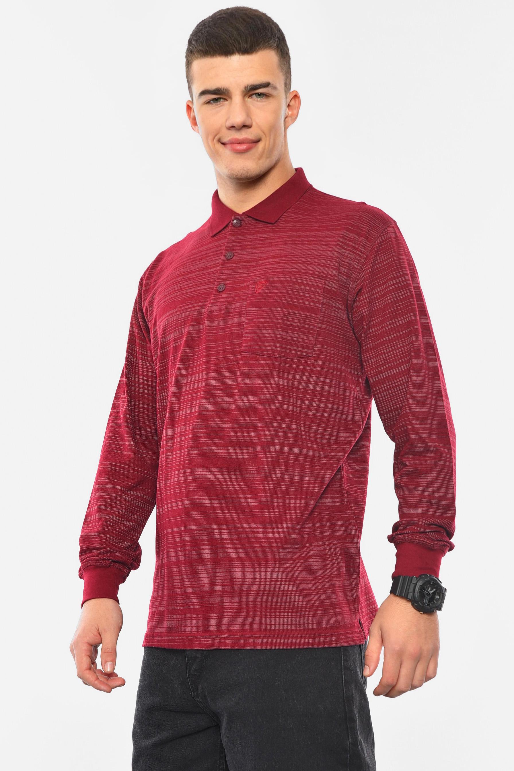 Кофта поло чоловіча напівбатальна 2XL Бордовий (193049) - фото 2 Кофта поло чоловіча напівбатальна 2XL Бордовий (193049) - фото 2