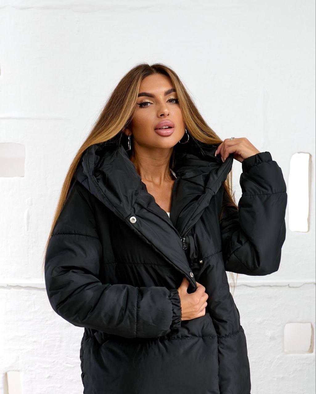 Куртка жіноча зимова/демісезонна Зефірка до -15°С 2XL-3XL Чорний (OV-596BL-2XL-3XL) - фото 4 Куртка жіноча зимова/демісезонна Зефірка до -15°С 2XL-3XL Чорний (OV-596BL-2XL-3XL) - фото 4