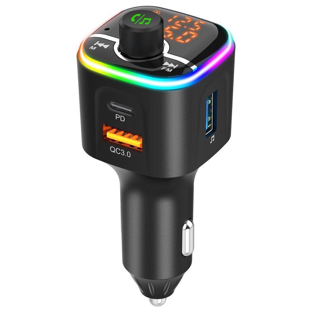 FM-трансмітер Aiver F68 MP3 RGB Bluetooth v5,0 MicroSD PD3,0 + QC3,0 (24520)