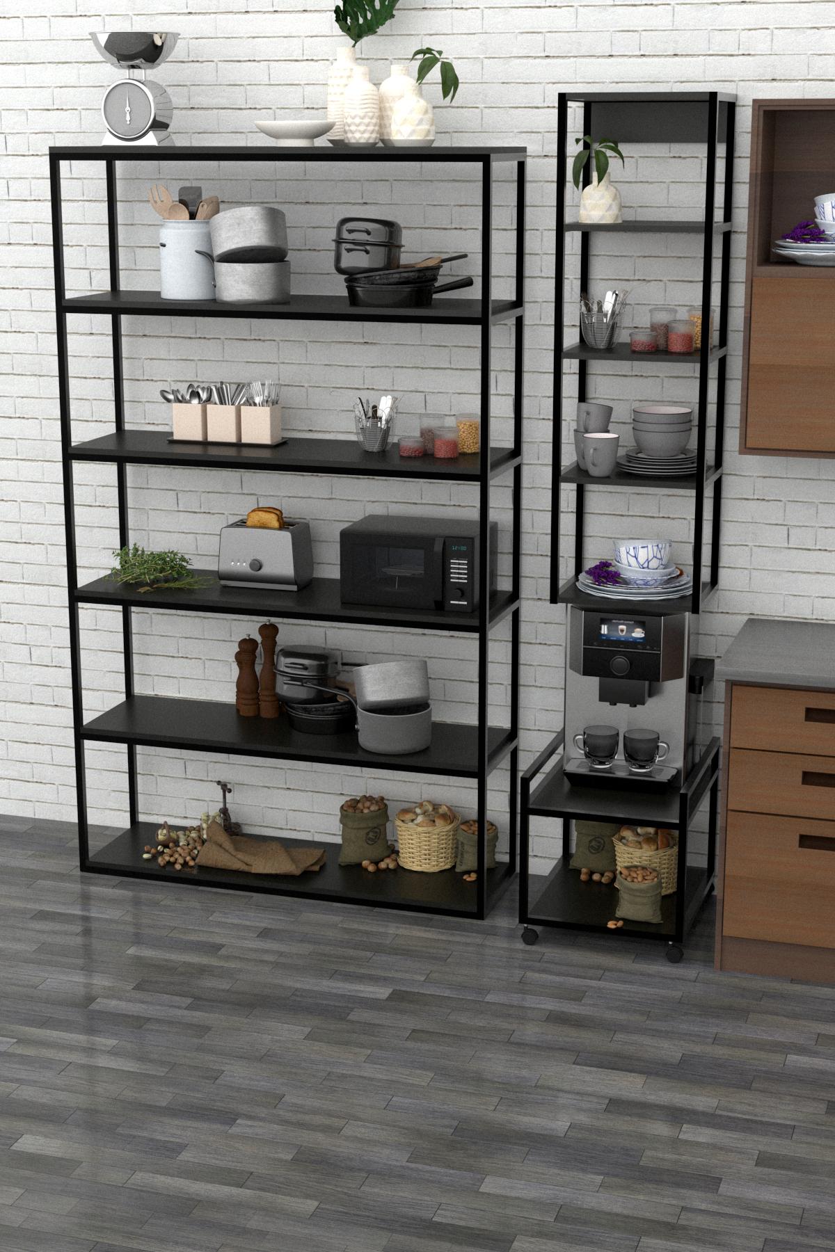Стеллаж EcoLoft Монтейро DSP-1232 Черный (27814159) - фото 3