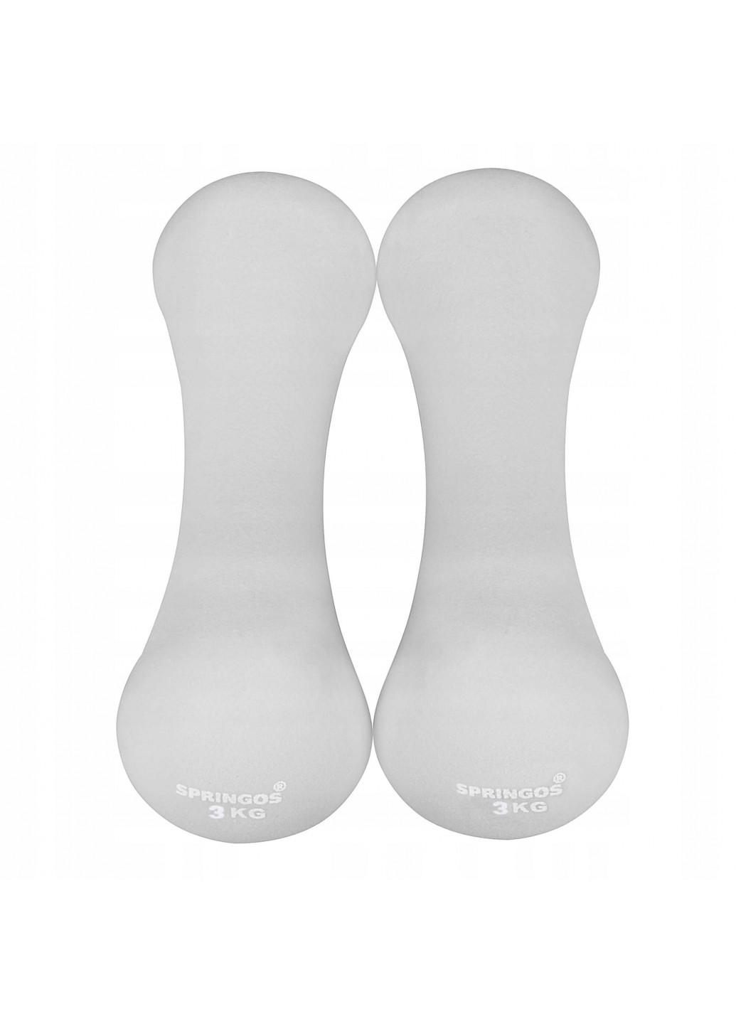 Гантели виниловые Springos 3 кг 2 шт Серый - фото 4
