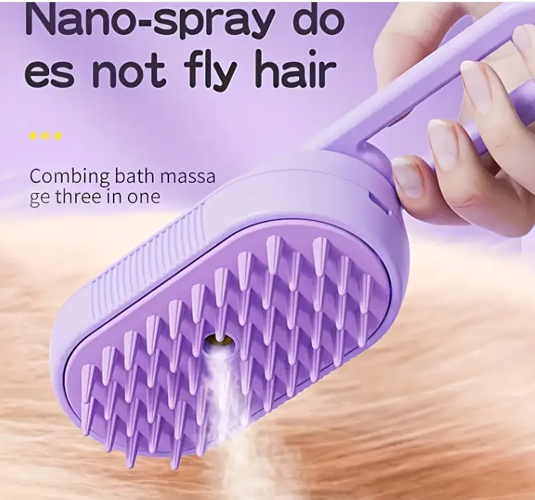 Щітка для домашніх тварин парова 3в1 USB перезаряджається складна з розпиленням (2004) - фото 2 Щітка для домашніх тварин парова 3в1 USB перезаряджається складна з розпиленням (2004) - фото 2