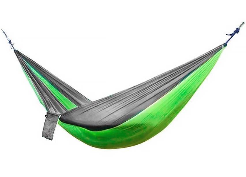 Гамак туристичний Kayfovo AIR міцний з парашутного нейлону Сірий/Салатовий (28851) - фото 1 Гамак туристичний Kayfovo AIR міцний з парашутного нейлону Сірий/Салатовий (28851) - фото 1