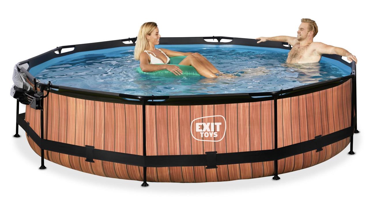 Бассейн каркасный Exit Toys с тентом 360х76 см Дерево (2431476588) - фото 5 Бассейн каркасный Exit Toys с тентом 360х76 см Дерево (2431476588) - фото 5