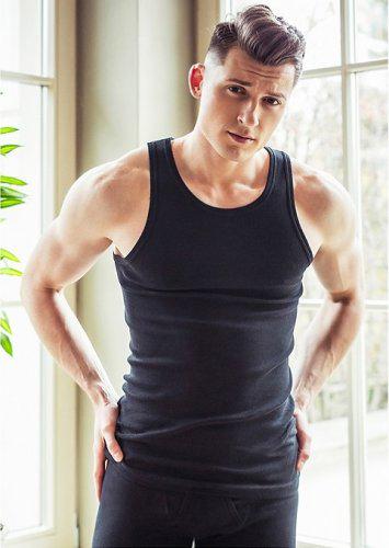 Майка хлопковая мужская KEY MVS 012 CZ L Черный (5904765504535)