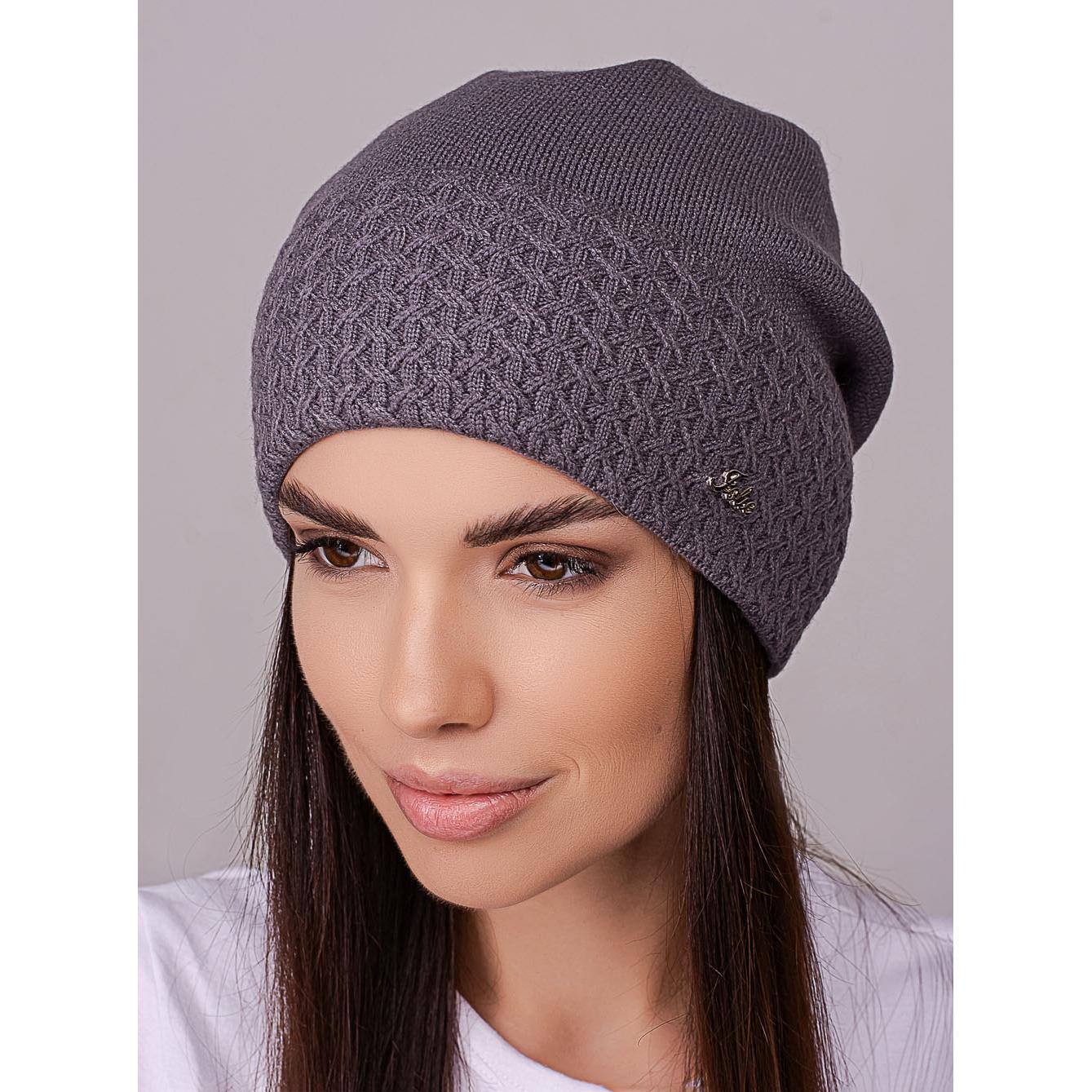 Шапка женская Leks ПОЭЗИЯ шерстяная утепленная флисом с узором на отвороте сзади сцепленная one size антрацит (258450) - фото 1 Шапка женская Leks ПОЭЗИЯ шерстяная утепленная флисом с узором на отвороте сзади сцепленная one size антрацит (258450) - фото 1