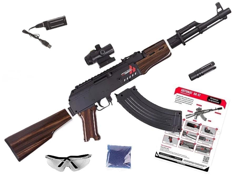 Автомат игрушечный Орбиган AK-47 на орбизах 80 см аккумуляторный и 10000 орбизов Коричневый с черным - фото 7 Автомат игрушечный Орбиган AK-47 на орбизах 80 см аккумуляторный и 10000 орбизов Коричневый с черным - фото 7