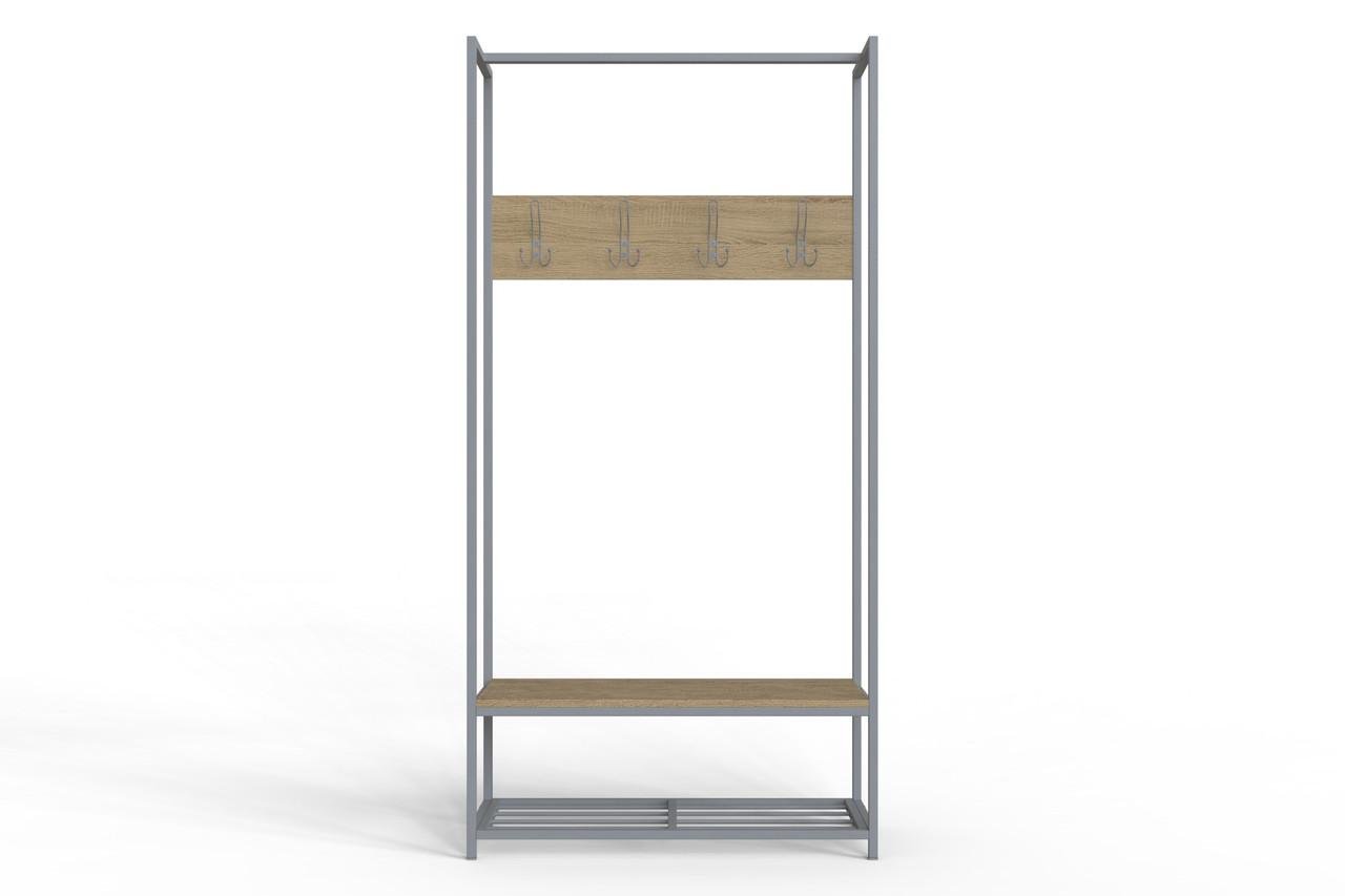 Вешалка напольная модульная Ferrum-decor Трелис 13 ДСП 16 мм 180x90x38 см Серый/Дуб Сонома (FRD-104340)