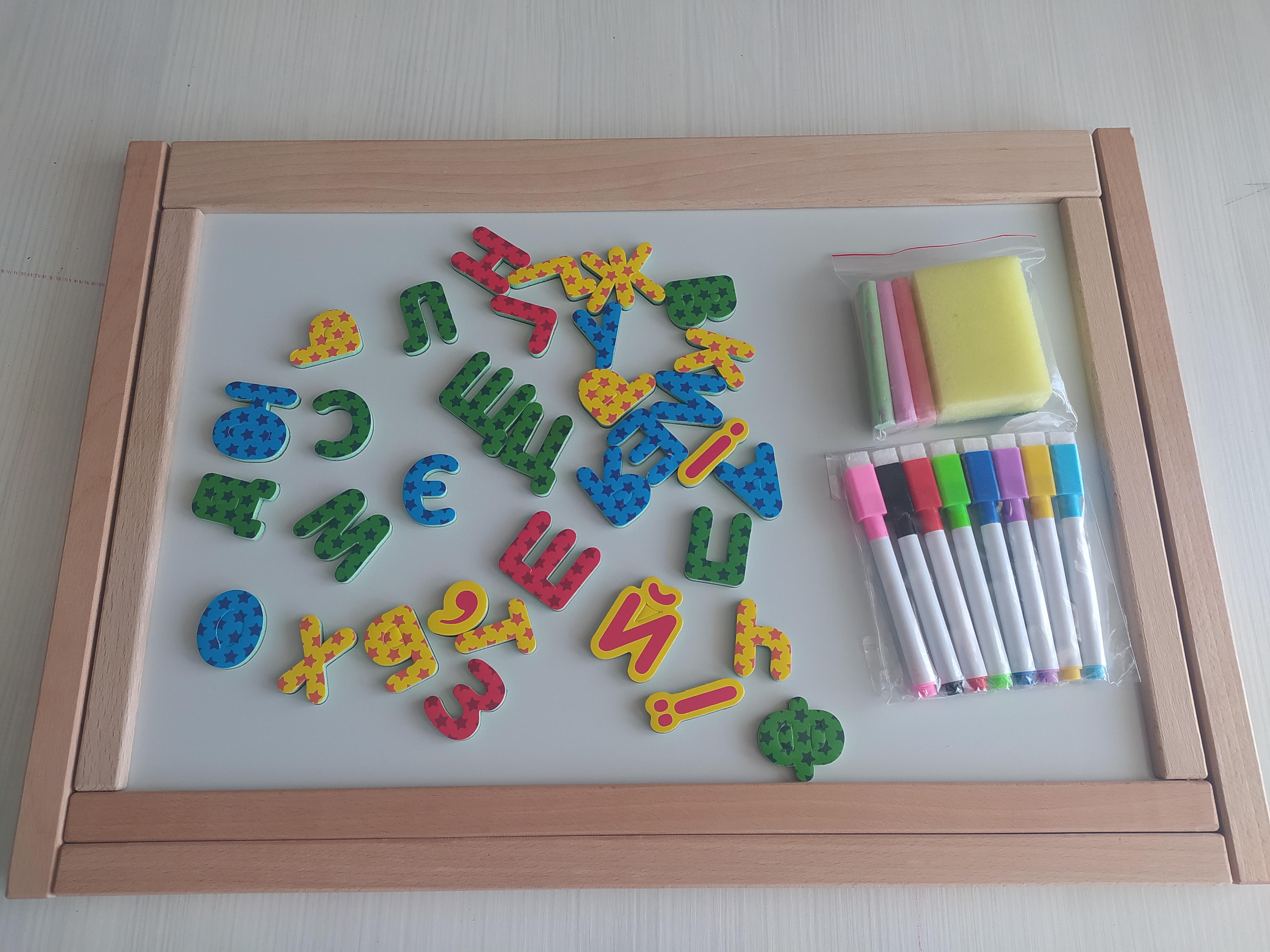 Мольберт настільний двосторонній магнітний дерев'яний 3в1 52x37x2 см (4312) - фото 5 Мольберт настільний двосторонній магнітний дерев'яний 3в1 52x37x2 см (4312) - фото 5