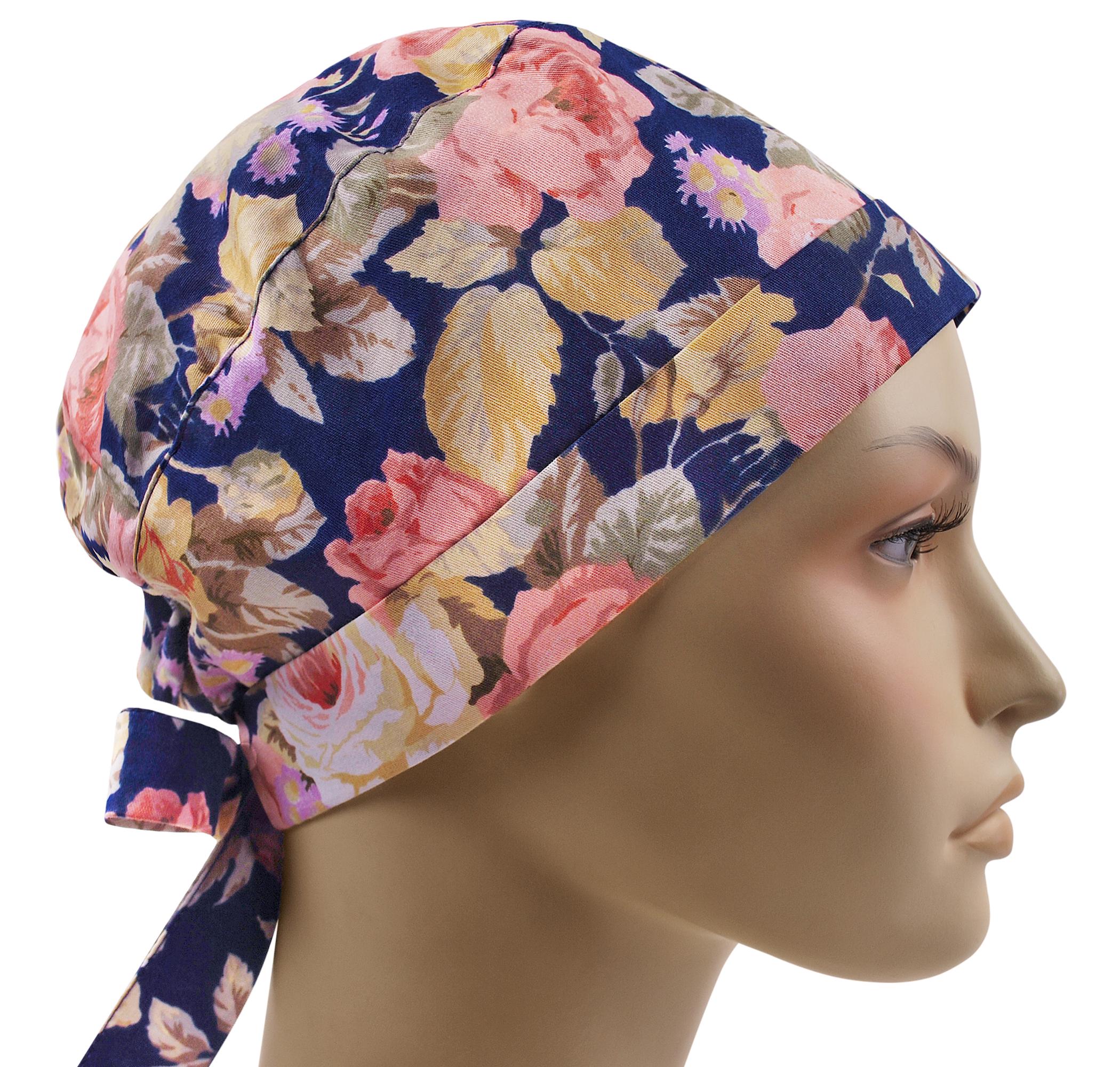 Шапочка медична жіноча SSC Троянди на синьому універсальна (pixie003)