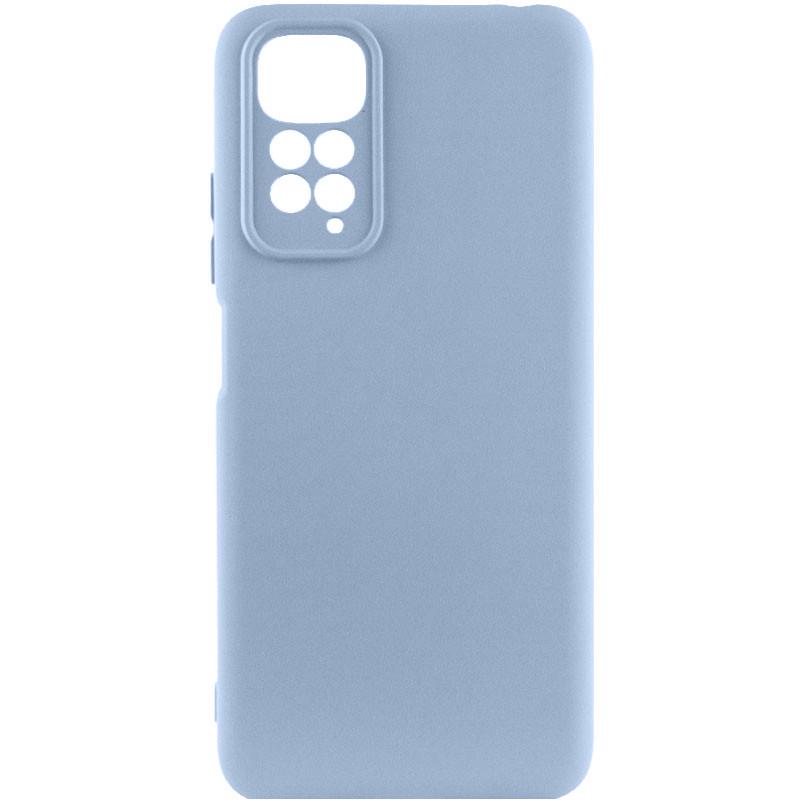 Противоударный чехол TPU GETMAN Liquid Silk Full Camera для Xiaomi Redmi Note 11 (Global) / Note 11S Голубой / Lilac Blue