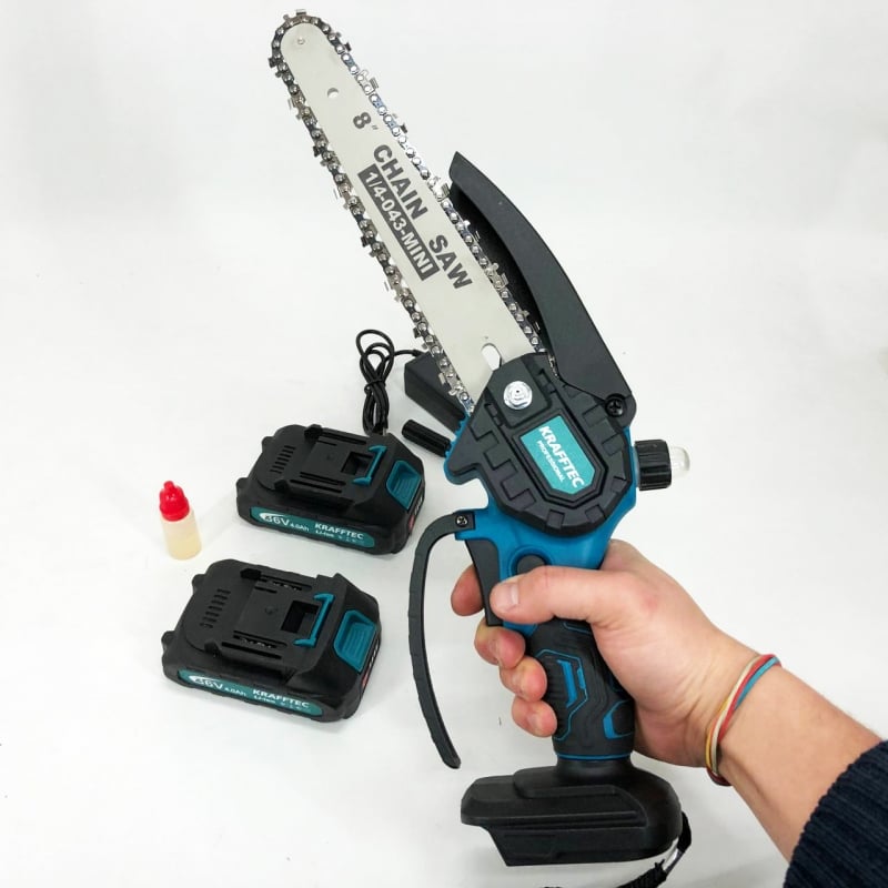 Пила ланцюгова міні Krafftec 36V 4 Ач 20 см в кейсі 2 акумулятори (tf6043) - фото 4 Пила ланцюгова міні Krafftec 36V 4 Ач 20 см в кейсі 2 акумулятори (tf6043) - фото 4