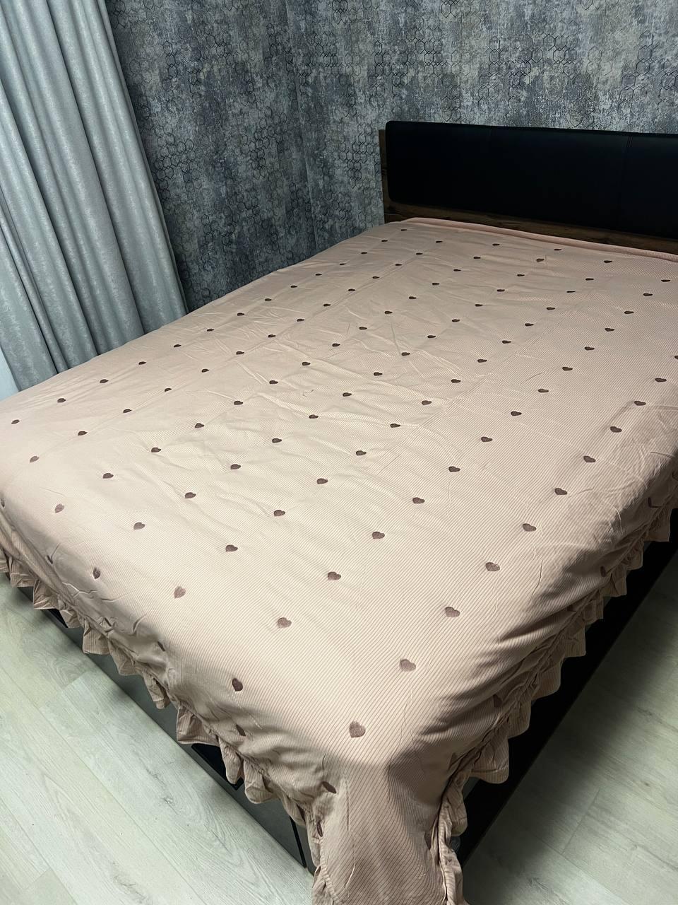 Покрывало хлопковое на диван двухспальное 200х200 см Розовый (П4К-rai-pokruvalo-001-07) - фото 4