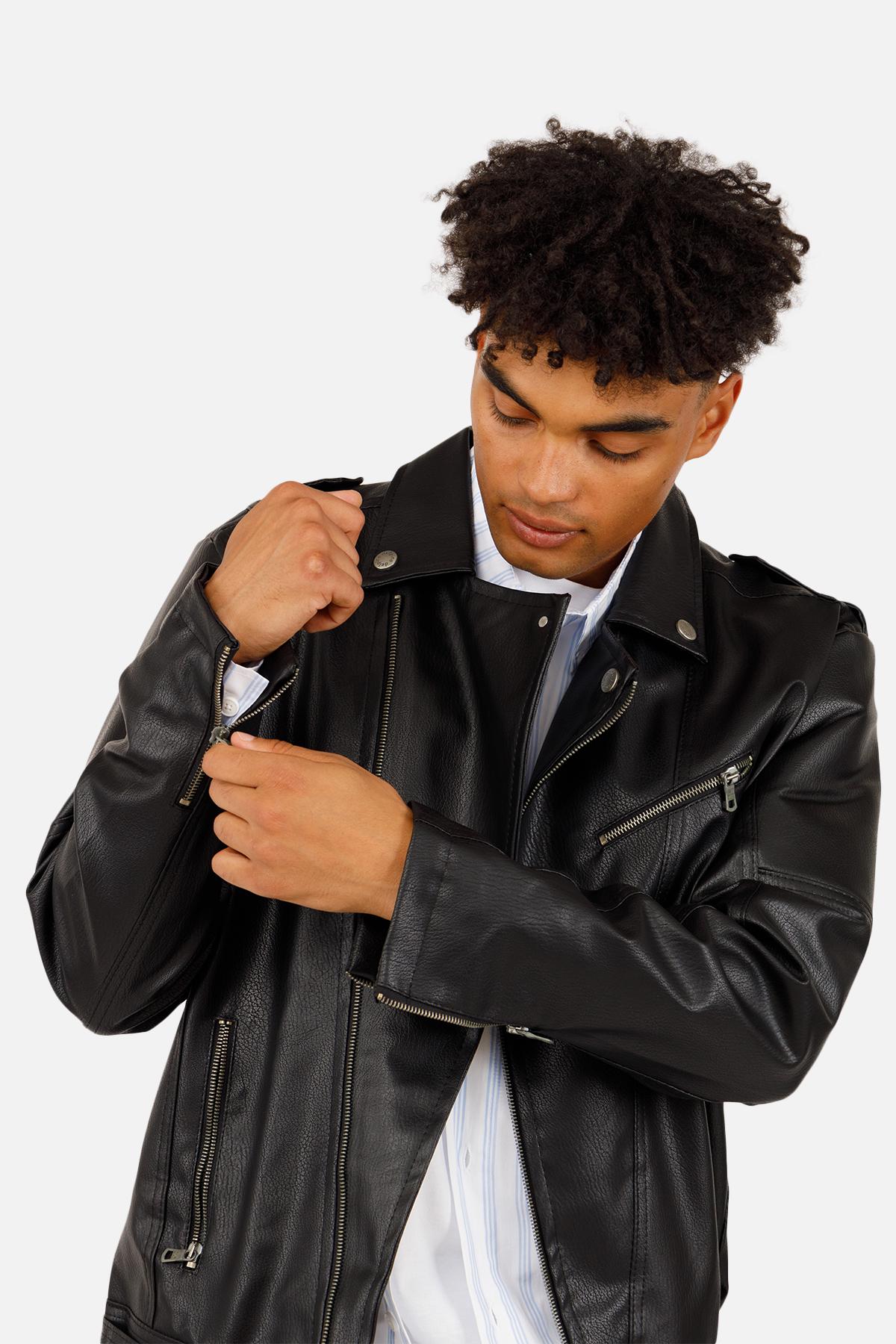 Куртка чоловіча косуха ЦБ-00258051 р. 52 Чорний (28422237) - фото 4