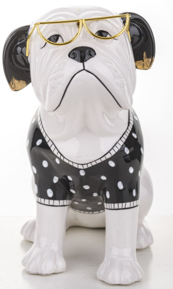 Статуетка декоративна керамічна ART-POL Бульдог в окулярах (141486) - фото 4