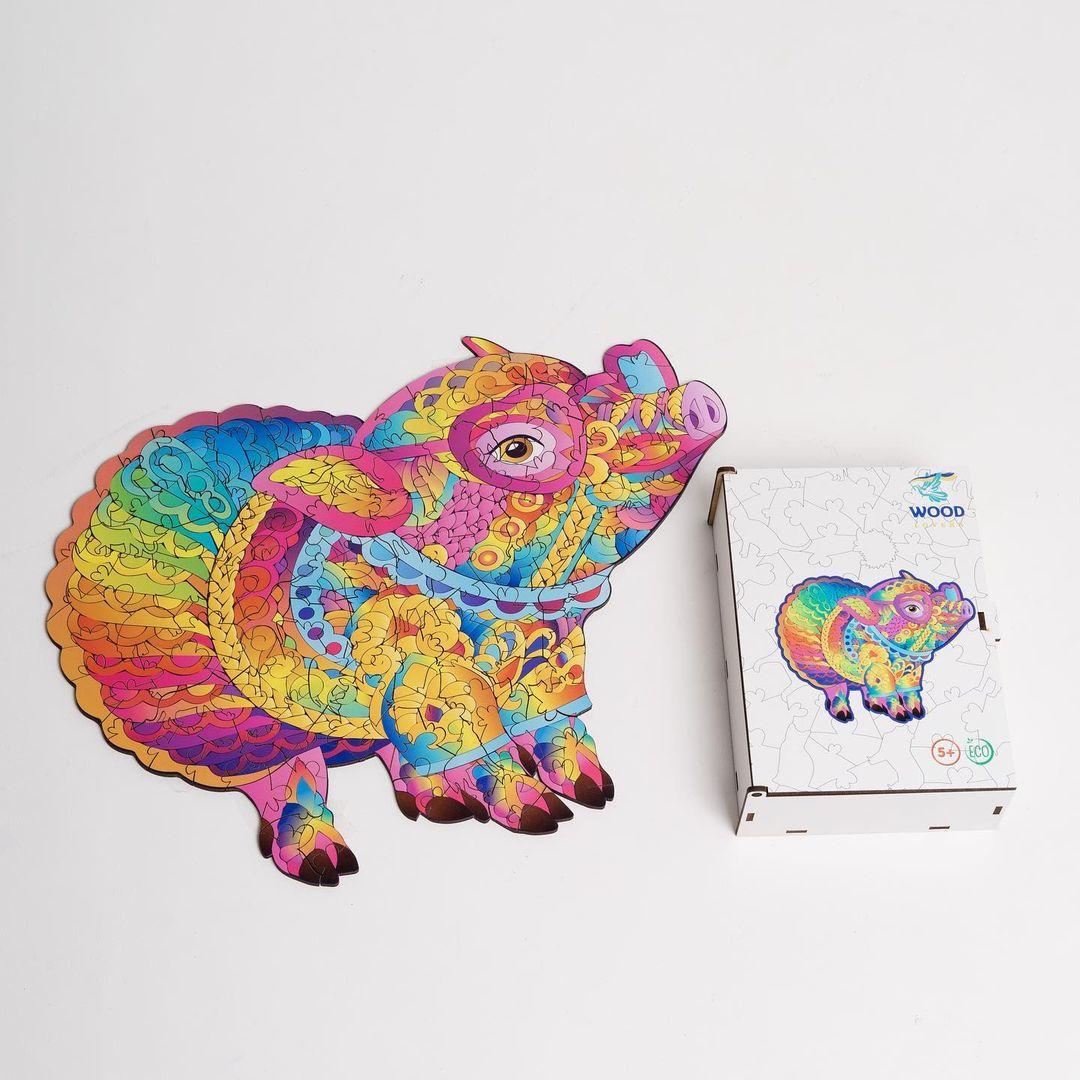 Пазл фигурный Woodgood Поросенок деревянный А4 (wlpiggya4wood)