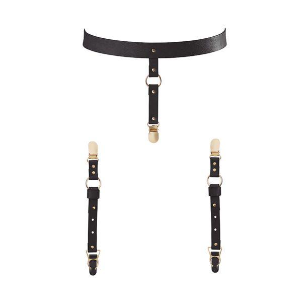 Подтяжки Bijoux Indiscrets Maze Suspender Belt for Underwear and Stockings Black (SO2682)