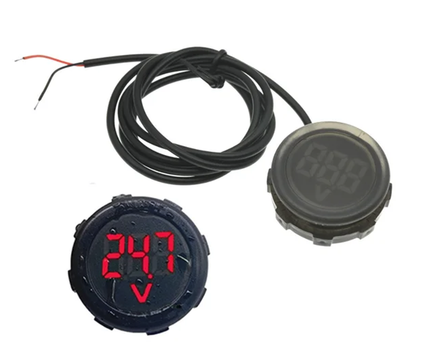 Вольтметр цифровой врезной круглый DC 4-100V D30 водонепроницаемый с красными цифрами (4101-1) - фото 3 Вольтметр цифровой врезной круглый DC 4-100V D30 водонепроницаемый с красными цифрами (4101-1) - фото 3