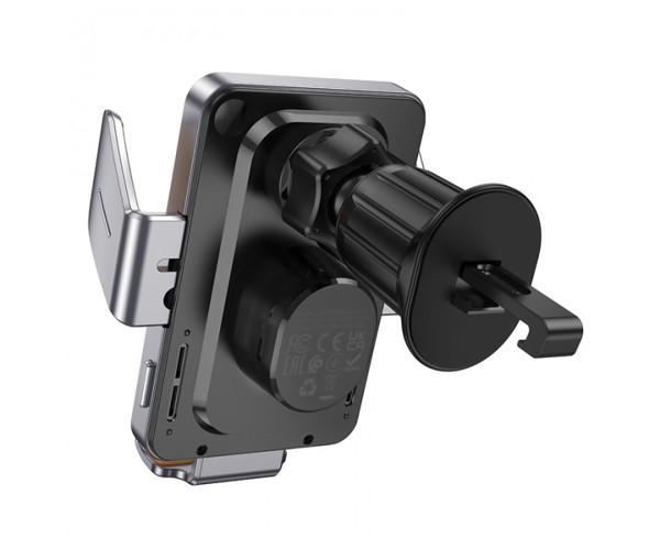 Держатель автомобильный Hoco HW7 15W 2A с функцией беспроводной зарядки Black - фото 2