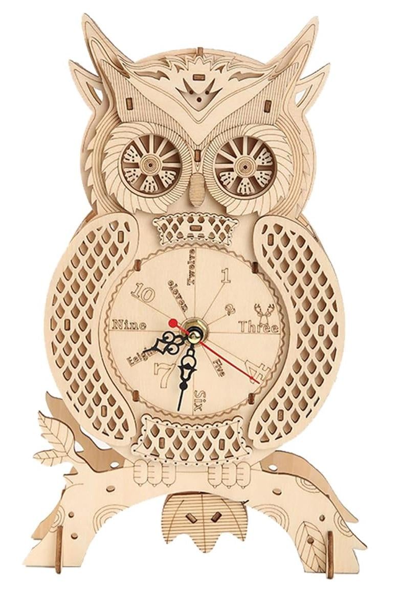 Конструктор дерев'яний Rokr Owl Clock Mechanical Robotime 3D Годинник Сова (LG802) - фото 1 Конструктор дерев'яний Rokr Owl Clock Mechanical Robotime 3D Годинник Сова (LG802) - фото 1