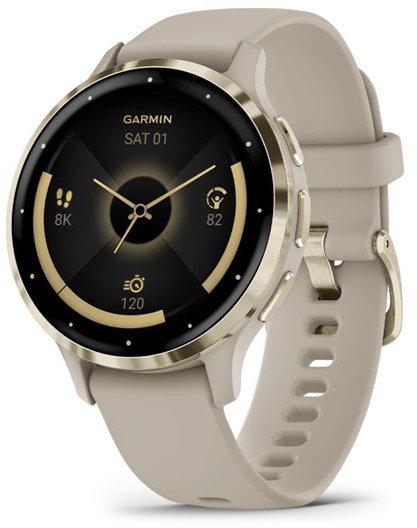 Смарт-часы Garmin Venu 3S Soft Gold Stainless Steel Bezel with French Grey Case and Silicone Band (010-02785-02)  