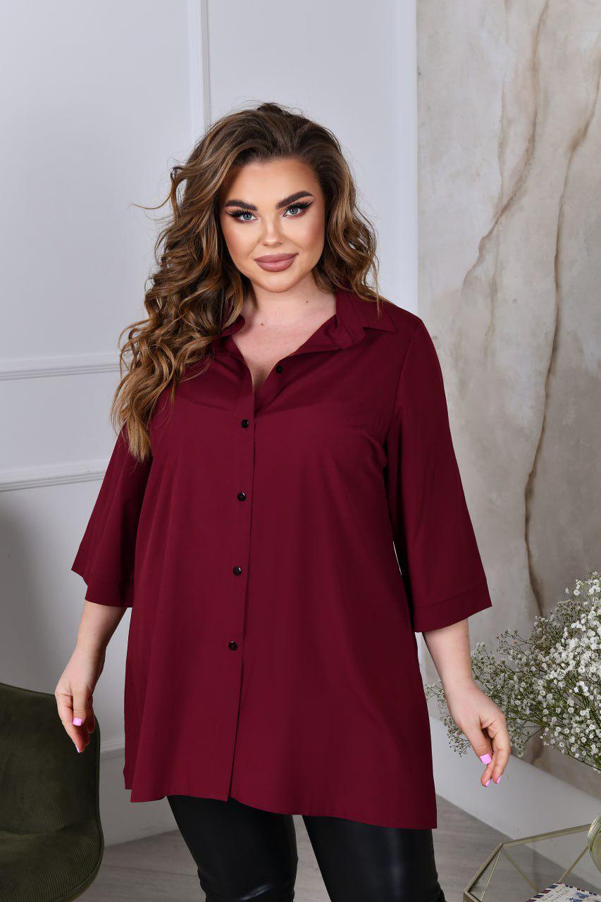 Блузка свободного фасона р. 52-54 Марсала (7018) - фото 3