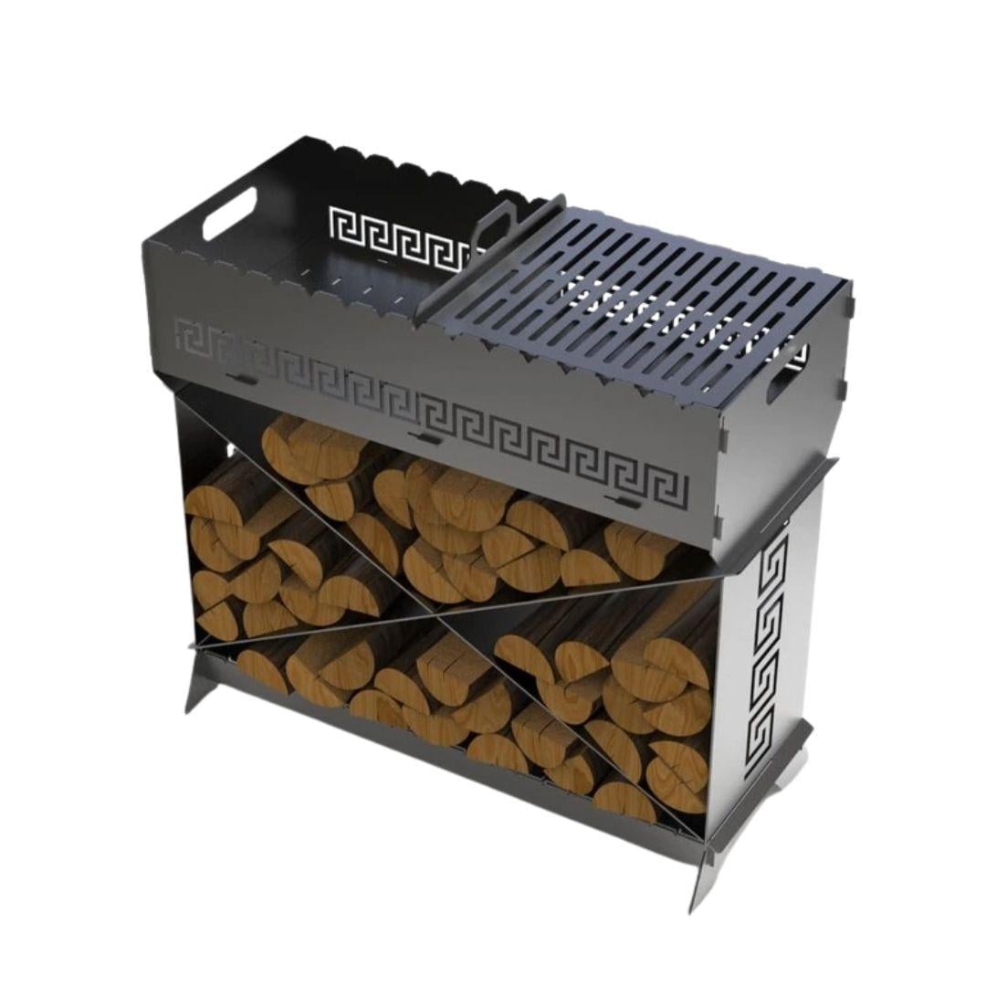 Мангал-гриль Carino Brazier X V2 Ветка разборная с грилем 760х370х820 мм 3 мм без покрытия (BV276)