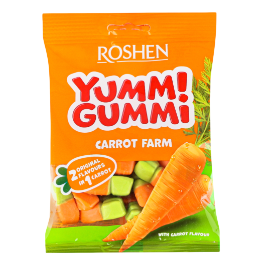 Цукерки желейні Carrot Farm Yummi Gummi Roshen 70 г (4823077641411)