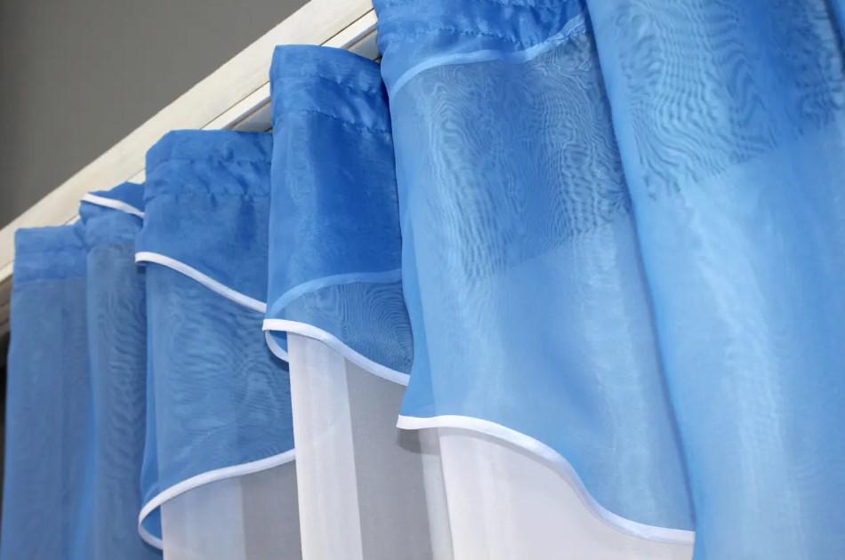 Фіранка на кухню 270х170 см Блакитний/Білий (025к) - фото 4 Фіранка на кухню 270х170 см Блакитний/Білий (025к) - фото 4