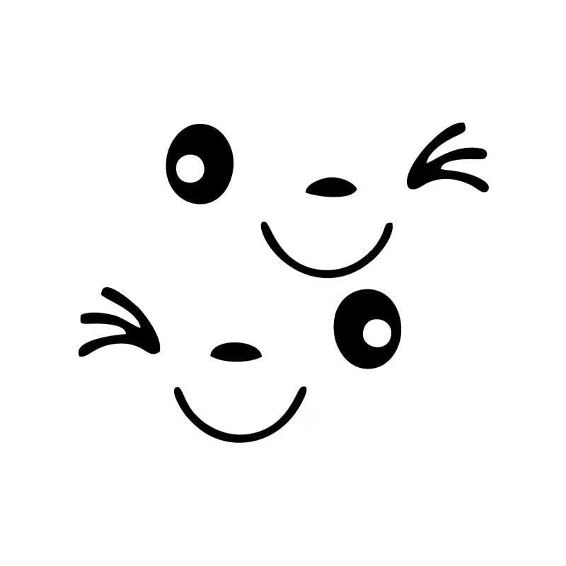 Наклейки декоративні Смайли для автомобіля/мотоцикла/техніки 2 шт. Чорний (2689612601)