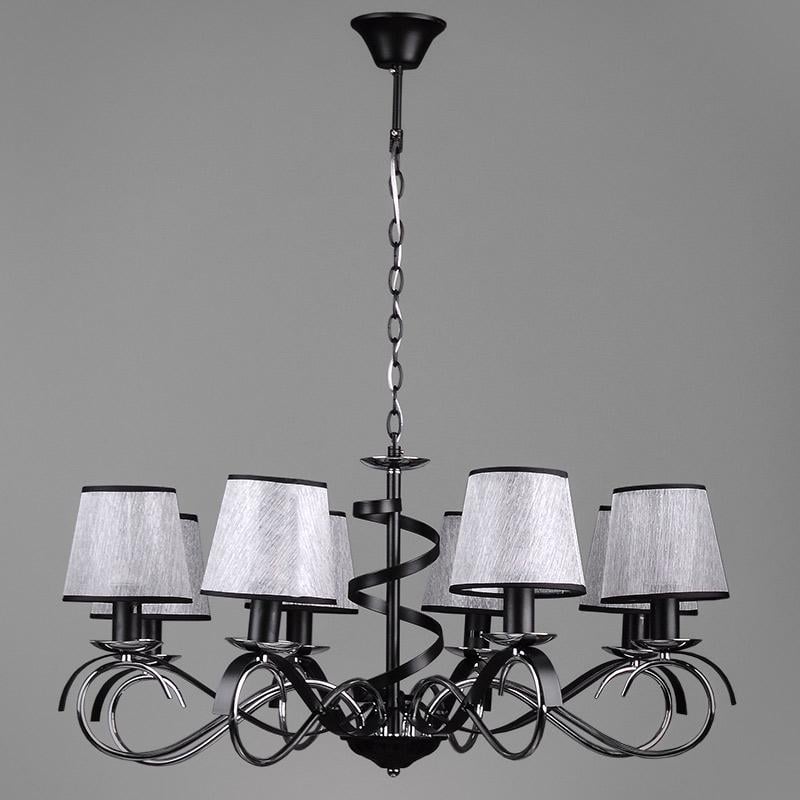 Люстра подвесная с абажурами Light House DL-17219/8 Хром/Черный