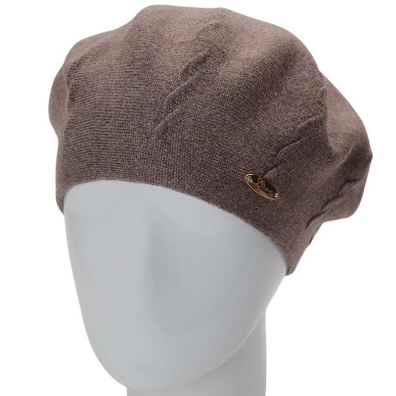 Берет женский Lirus ВИКИ двойной с узором one size Темно-пудровый (285952)