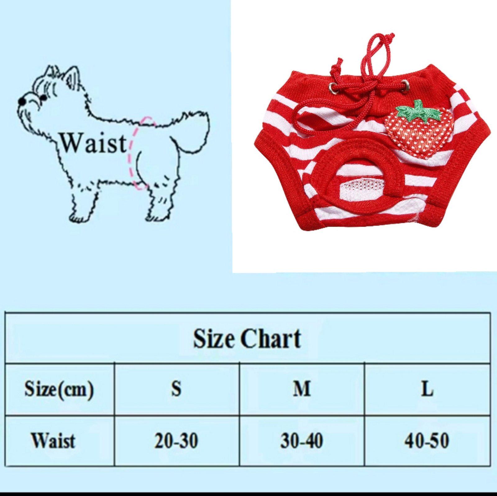 Трусы гигиенические для собак S клубничка 20-30 см Красный (ТГ012) - фото 3 Трусы гигиенические для собак S клубничка 20-30 см Красный (ТГ012) - фото 3