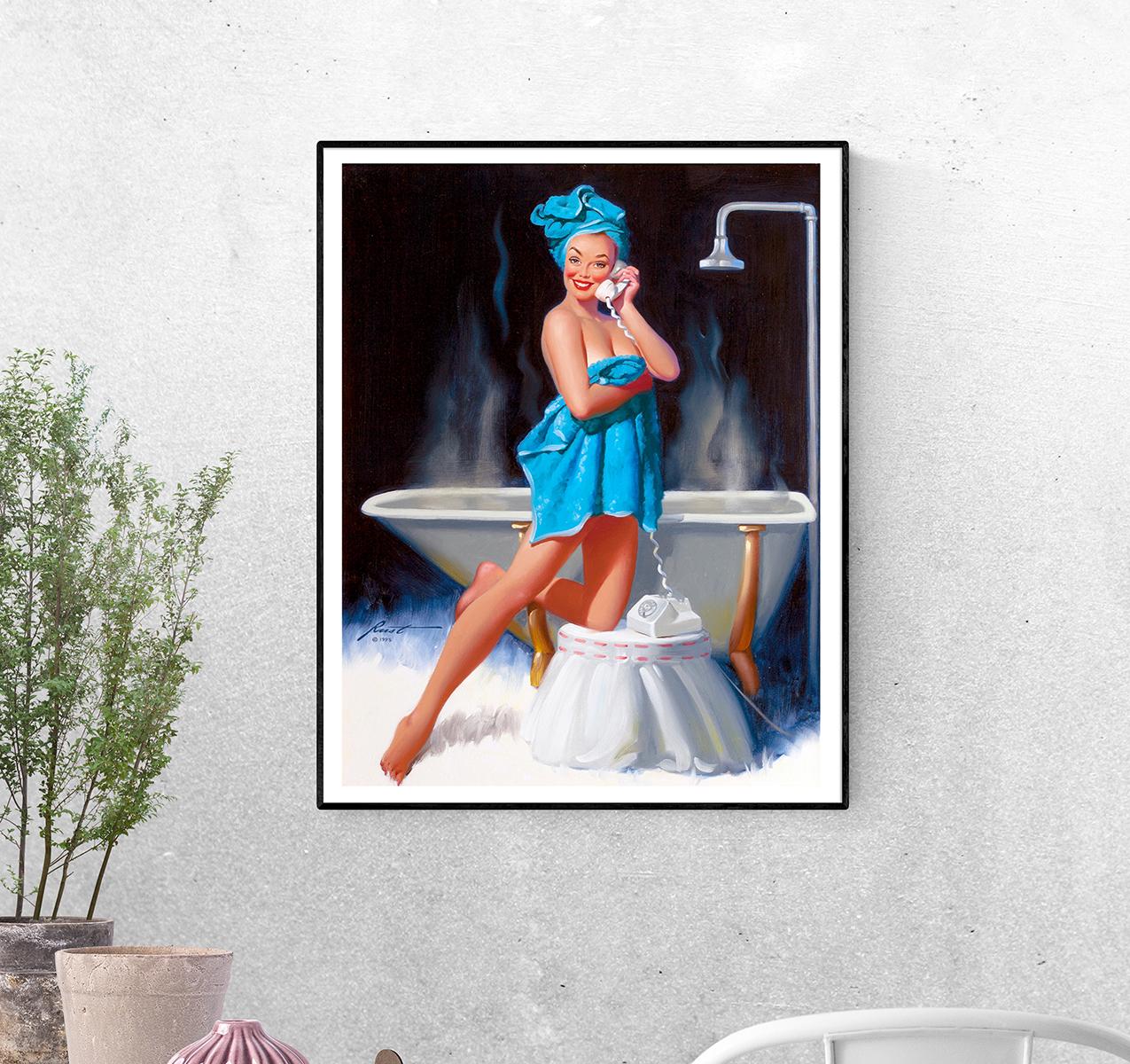 Постер В синем полотенце в ванной. Дональд Раст формат А-4 (pin_up1740020_Poster)