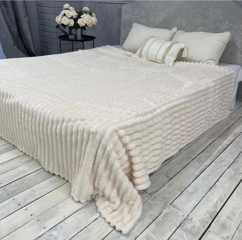 Плед Koloco Шарпей Королевский широкая полоса евро 200х220 см (29694393)