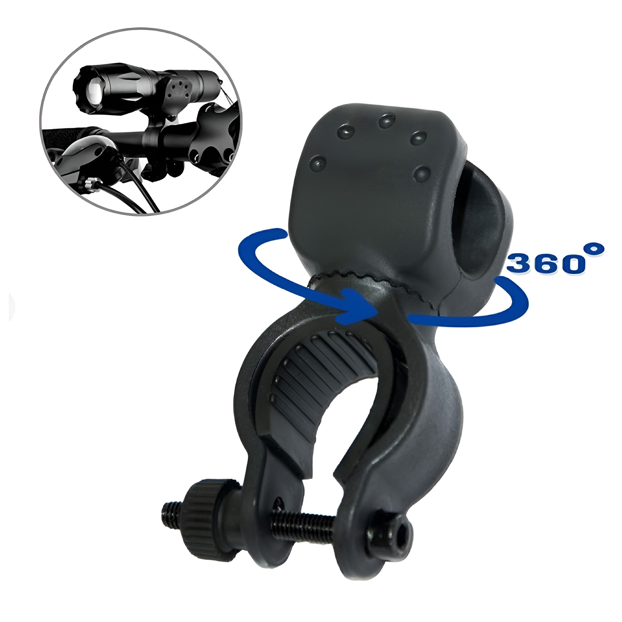 Держатель-крепление фонаря Stenson VL97755 на руль велосипеда 8х3,5 см Черный (25441494) - фото 2 Держатель-крепление фонаря Stenson VL97755 на руль велосипеда 8х3,5 см Черный (25441494) - фото 2