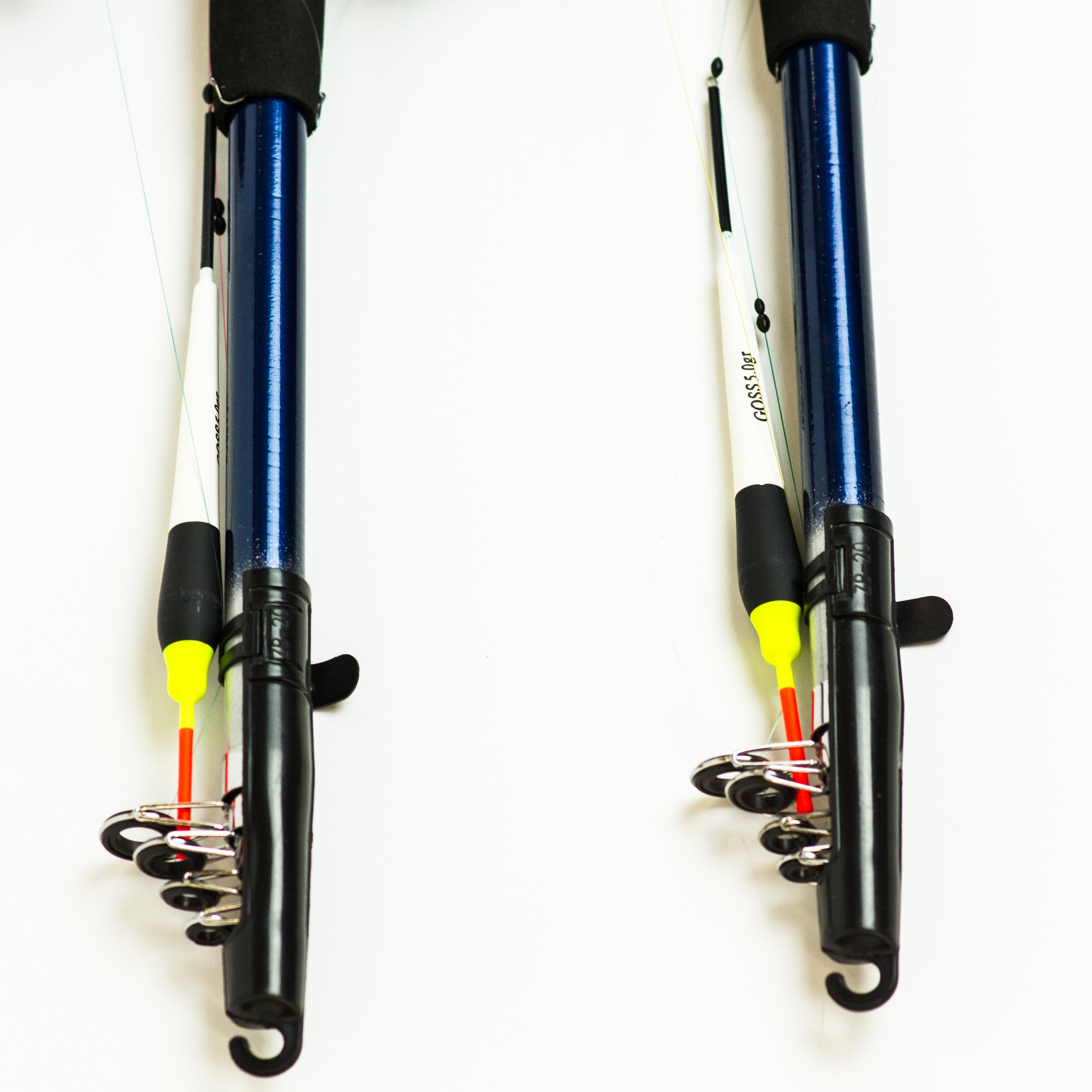 Удочки дальнего заброса 2,7 м 2 шт. в сборе с катушкой + подставки - фото 3