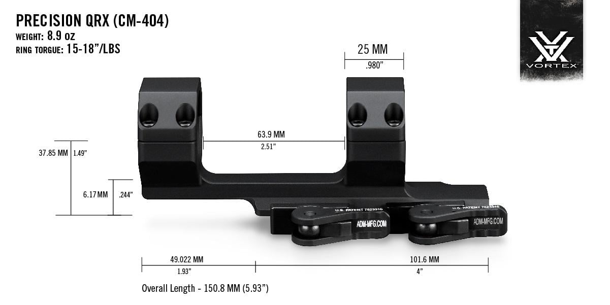 Крепление Vortex Precision QR Cantilever Offset 30 мм 2" (CM-404) - фото 5