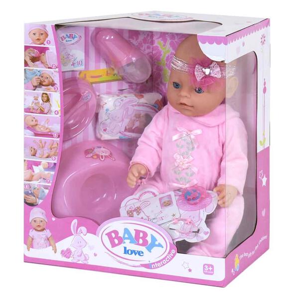 Интерактивный пупс Baby Love 42 см с горшком бутылочкой аксессуарами (58756)